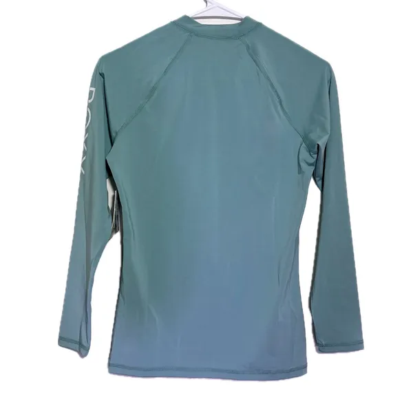 NWT Roxy UPF 50+ Long Sleeve Compression Rash Guard Swim Shirt Aqua Bliss Small - Image 6
