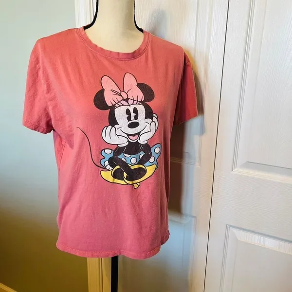 Disney Minnie Mouse Short Sleeve‎ Shirt Womens Size Large Pink - Image 6