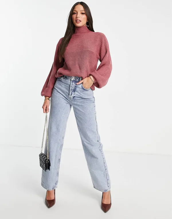 Threadbare Veronica Ribbed Mock Neck Sweater - Image 3