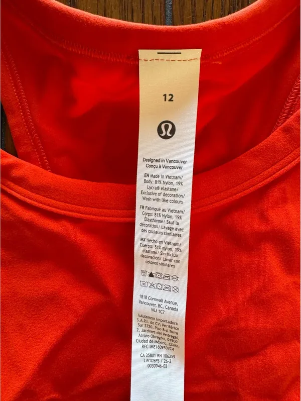 Lululemon Align Waist-Length Racerback Tank Cherry Ember Size 12 NWT - Image 3