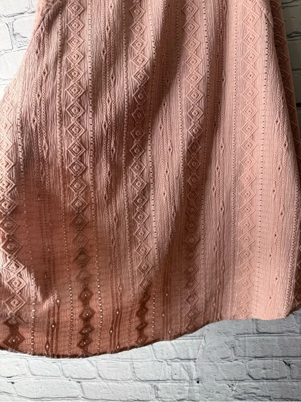 FRYE Dusty Rose Crochet-Detail Peasant Blouse XL - Image 12