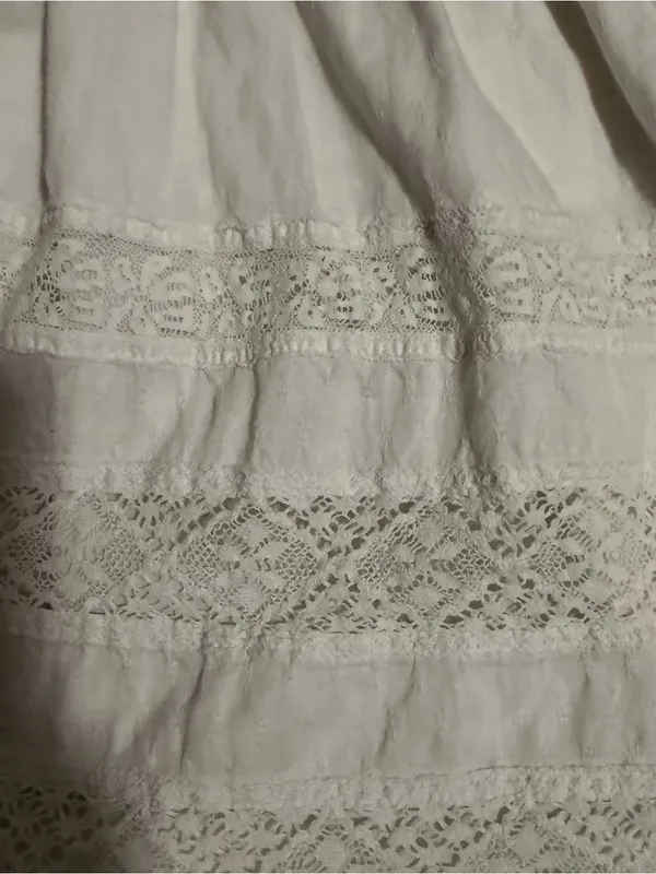 2000s vintage style abercrombie & fitch white whimsical babydoll lace mini dress - Image 6
