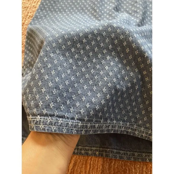 Erika Collection Blue Denim Mini Short Sleeve Cotton Women’s Dress Size M - Image 8