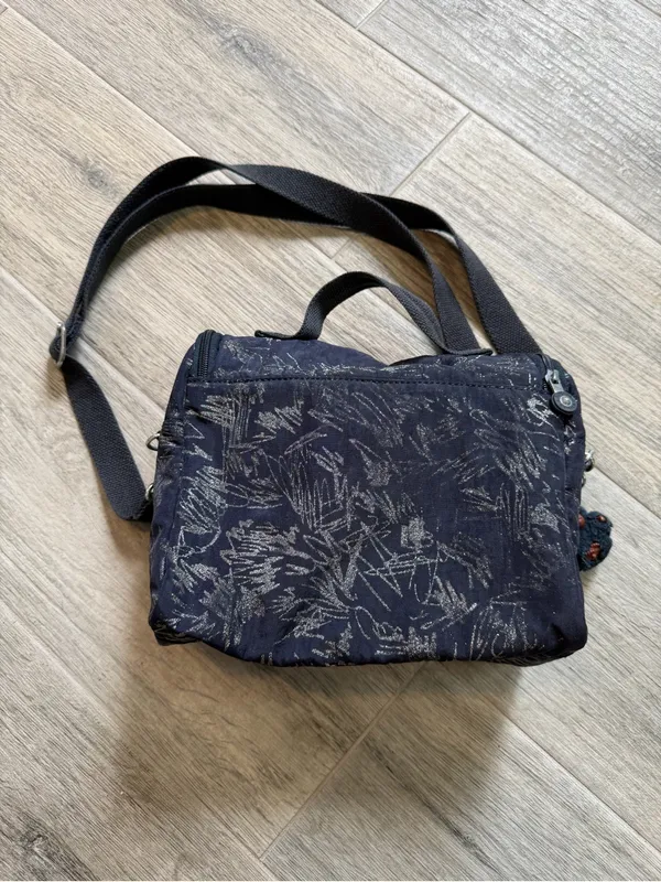 Kipling Navy Blue Kichirou Insulated Lunch Bag Crossbody with Monkey Keychain - Image 2
