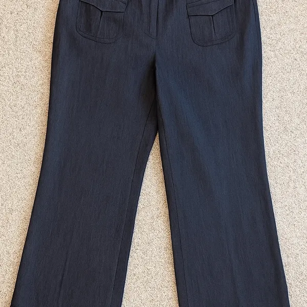 Harvé Benard Baggy Wide-Leg Trousers | Size 12 | Classic Workwear Quiet Luxury - Image 2