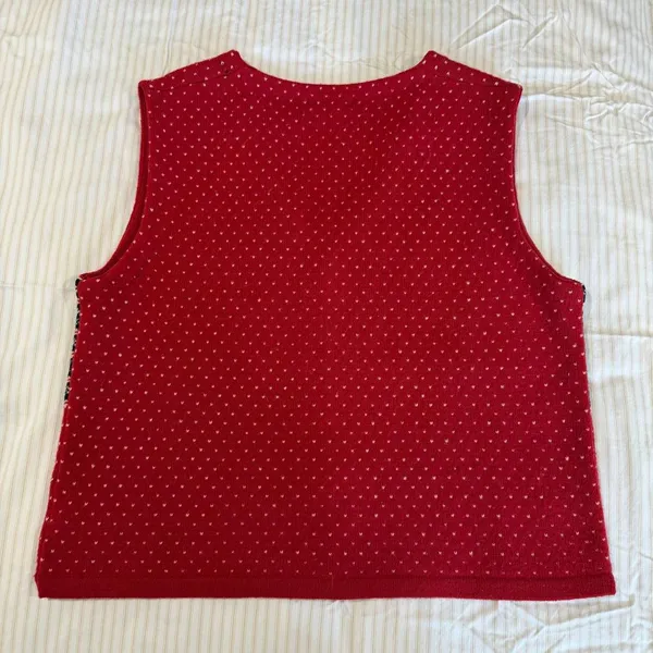 vintage 90s cottage Eddie Bauer Knit Sweater Vest Lambswool Nordic Fair Isle - Image 5