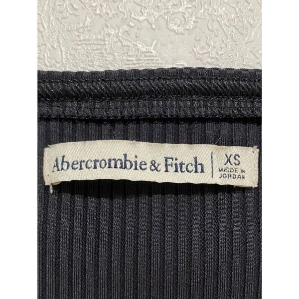 Abercrombie Ribbed Bodysuit Black XS Long Sleeve Scoop Neck - Image 4