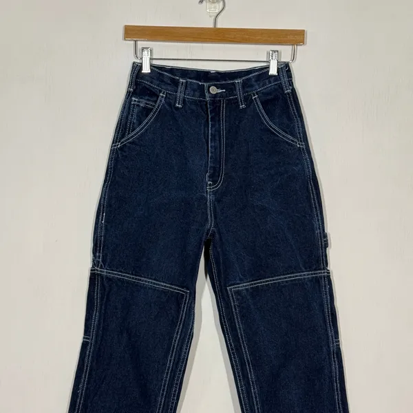 John Galt Ariana High Waist Loose Carpenter Jeans Small Blue Denim Utility Baggy - Image 5