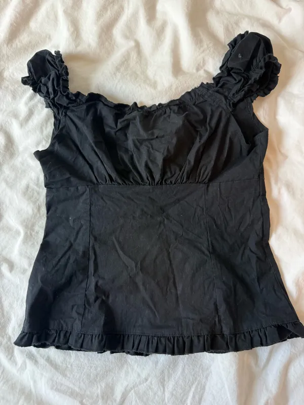 Brandy Melville Black Button Up Going Out Top - Image 3