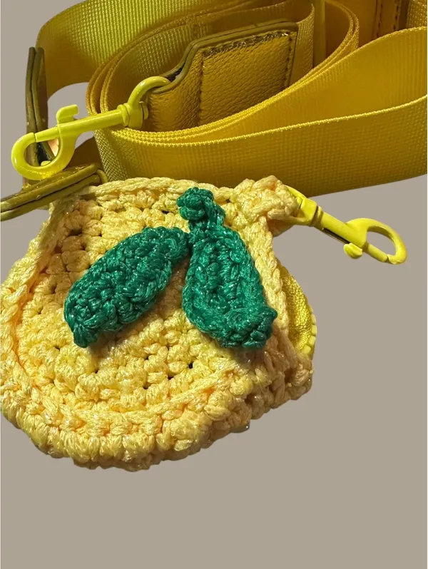 Kurt Geiger Yellow Crochet Shoulder Bag Crossbody - Image 4