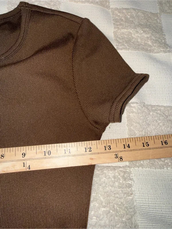 NWOT Alo Yoga Wellness Rib Tee Dress Espresso Size XS - Image 2
