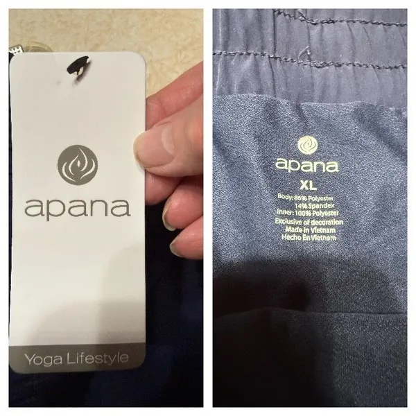 Apana Yoga /Panty lined/Navy Shorts Sz XL NWT - Image 4