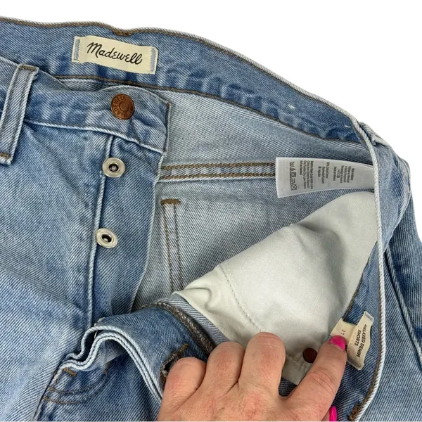 Madewell Raw Hem Relaxed Denim Shorts Size 27 - Image 8