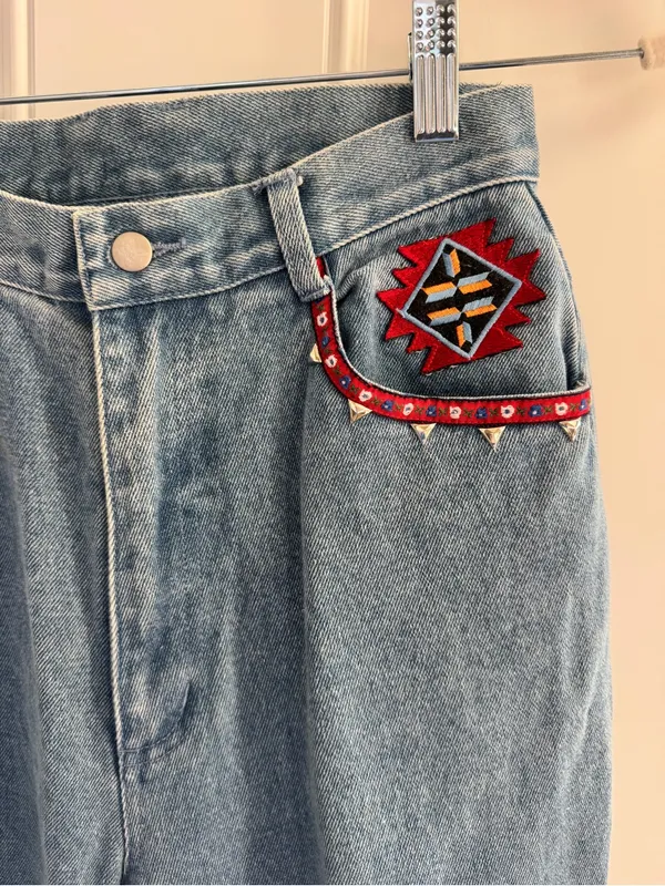 Vintage Lew Magram Collection NY Women's Western Jeans Denim Blue Size 4 - Image 2