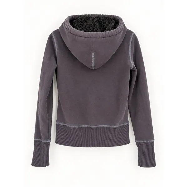 Aerie Hoodie Women M Purple Sherpa Lined Henley Pullover Y2K 2006 Vintage - Image 2
