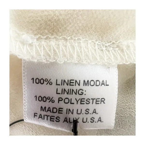 MISA Los Angeles Medium Aleja Stripe Print Linen Midi Dress White Blue Tassel - Image 8