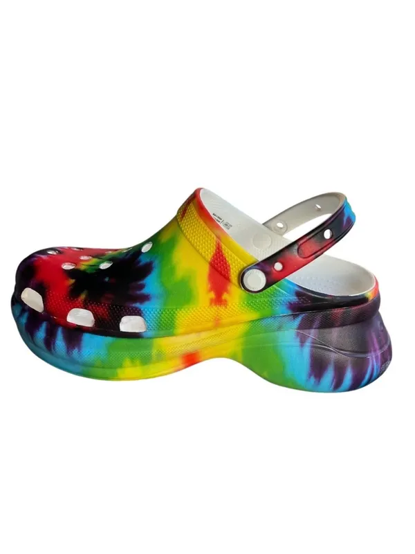 RARE Crocs Bae Platform Tie Dye Womens Size 7 - Image 4
