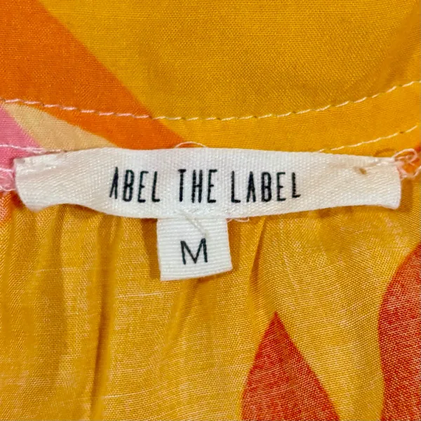 Abel The Label Boho Abstract Tiered Trapeze Maxi Dress Orange Pink, Size M - Image 8