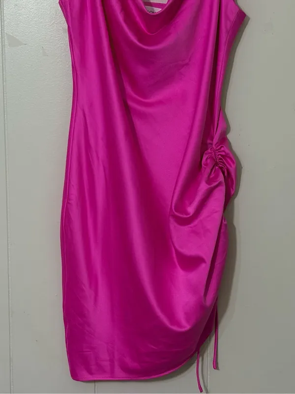 Hello Molly Mad About Me Satin Mini Dress Hot Pink Size S NWT - Image 7