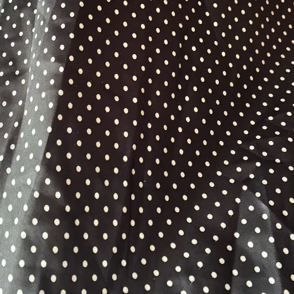Vintage Y2K Sexy Satin Dotted Black & White Gown Baby Doll Slit Dress L - Image 8