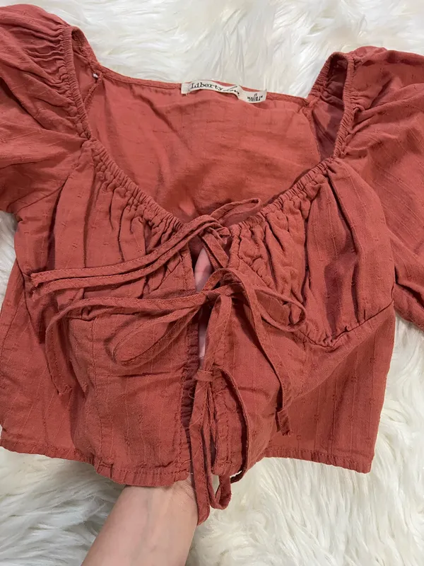 Liberty Love Terracotta Puff Sleeve Blouse  - Image 7