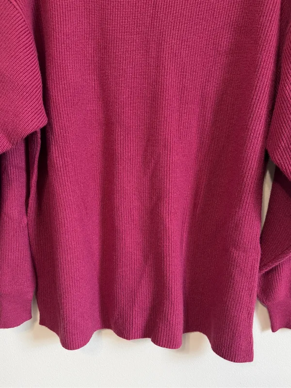 Free People Softly Structured Tunic Sweater in Berry Crush Size Medium Oversized - Image 5