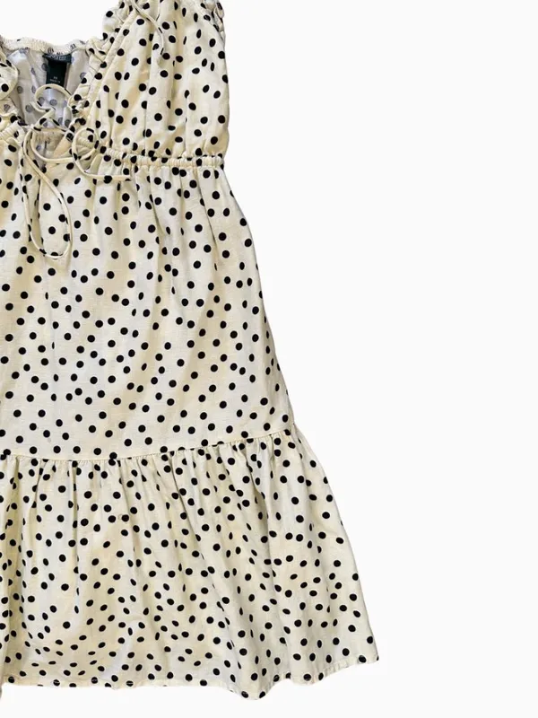 Wild fable Triangle Babydoll Slip Mini Dress Ivory Polka Dots Size XS - Image 10