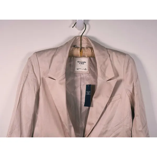 Abercrombie & Fitch Womens Slim Blazer XS Tan Tailored Old Money Academia Career - Image 6