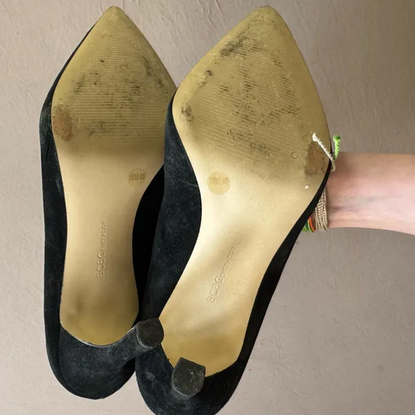 BCBGeneration "Pailie-X" Suede Pointed Toe Cutout Heels - Image 6