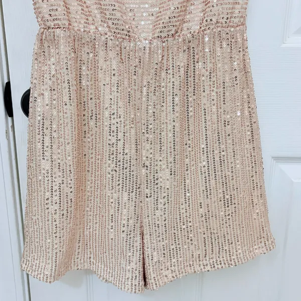 D&M Sequin Gold Romper Size M - Image 2