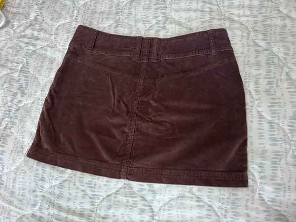 Free People We The Free Brown Corduroy Button Front Mini Skirt Size 27 - Image 6