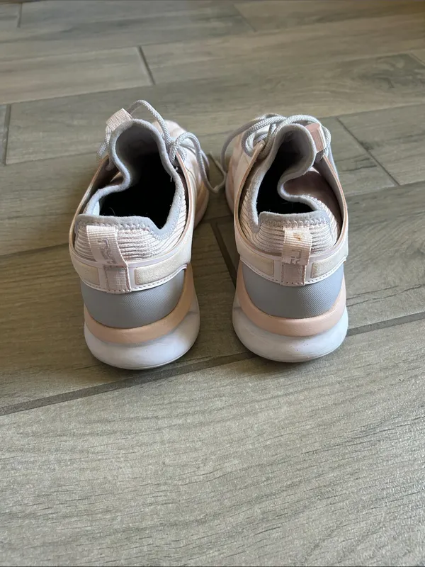 KURU Women's Pale Pink Knit Lace-Up Sneakers - Image 3