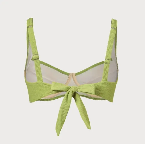 BERLOOK Green Backless Underwire Bikini Top AND Low Waisted Bikini Bottom 20 - Image 11