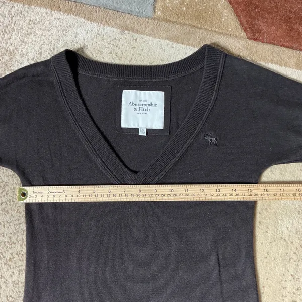 Y2K Abercrombie & Fitch Preppy V-Neck Knit Sweater‎ Dress Womens S Elena - Image 3