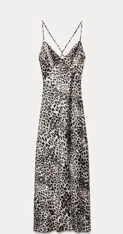 Zara maxi dress cheetah leopard animal print slip satin evening party cocktail - Image 11