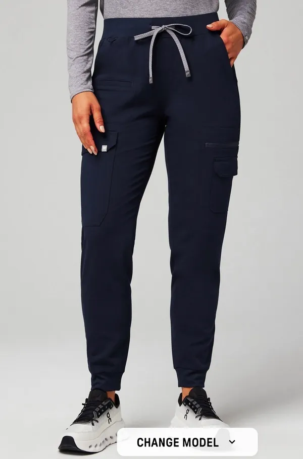 Fabletics Method 2-Pocket Top and Evoke Cargo Jogger in Navy - Image 3