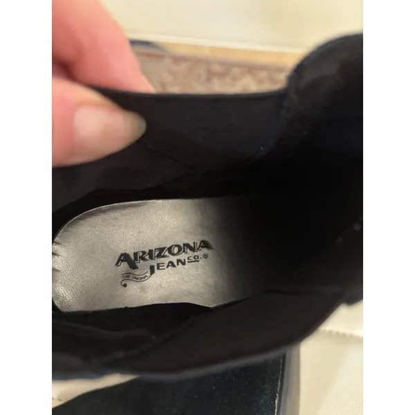 Arizona Jean Co Womens Black Suede Ankle Boots Block Heel Chelsea Booties 19138‎ - Image 6