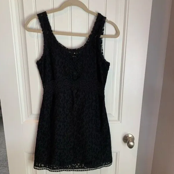 Anthropologie Free People Sz S Dress Daisy Chain Semi-sheer Lace Crochet Bodycon - Image 8