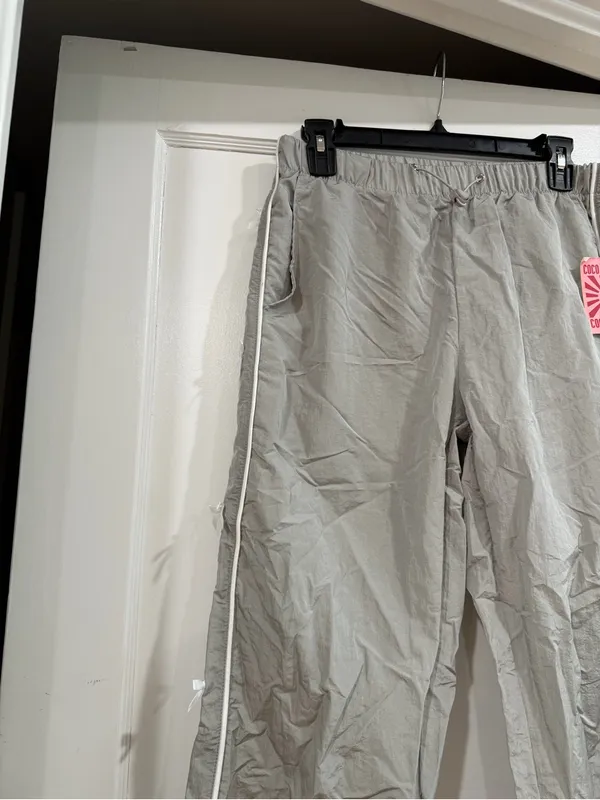 COCO & SHAY Light Gray Elastic Waist Pants large - Image 5