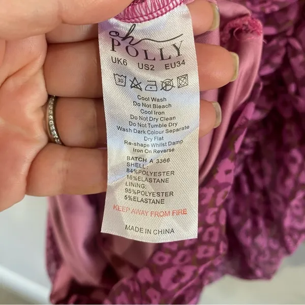 Oh Polly Purple Leopard Print Mesh Ruched Bodycon‎ Dress Size 2 - Image 7