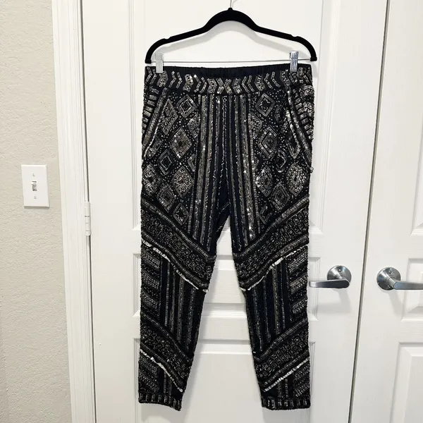 Calypso St. Barth Sequin Embellished Silk Jogger Pants - Image 2