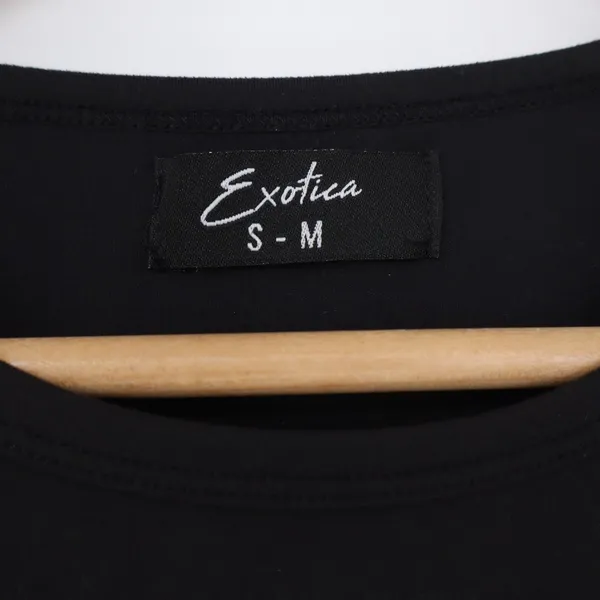 Exotica Dress Womens S/M Side-Cinch Ruched Sleeveless Black Knit Casual - Image 3