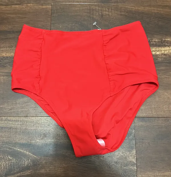 Aerie NWT Red High Waisted Bikini Bottom in Size Medium - Image 7