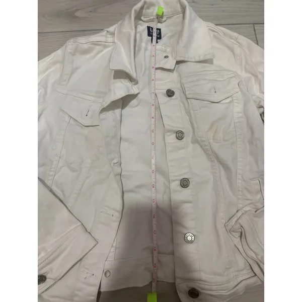 Gap Denim Women White Trucker Jean Jacket XS Classic Button Front Pocket - Image 5