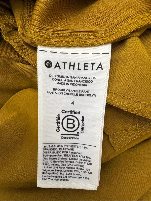 Athleta Brooklyn Ankle Pant Women in Brass Yellow Size 4 #198671 - Image 6