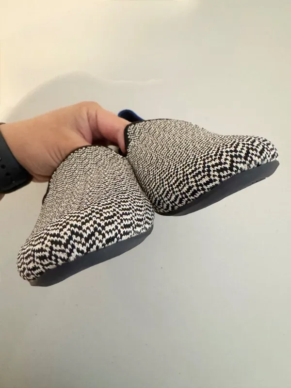 Rothys The Loafer in Slate Herringbone Size 7.5 Academia Minimalist Flats Office - Image 12
