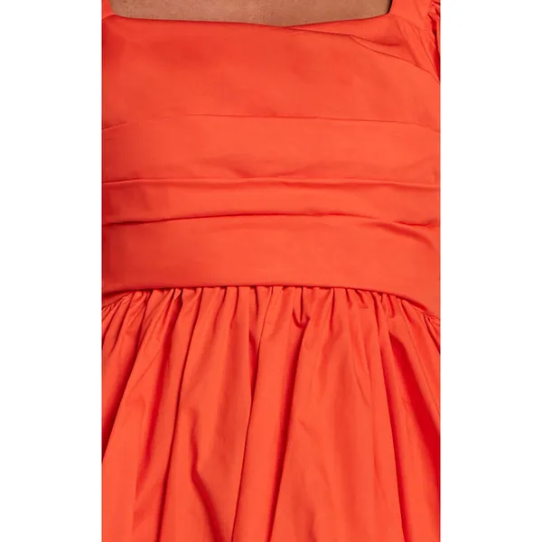 Showpo Tamara Puff Sleeve Mini Dress - NWOT Ruched Cotton Orange Dress US 8 - Image 5