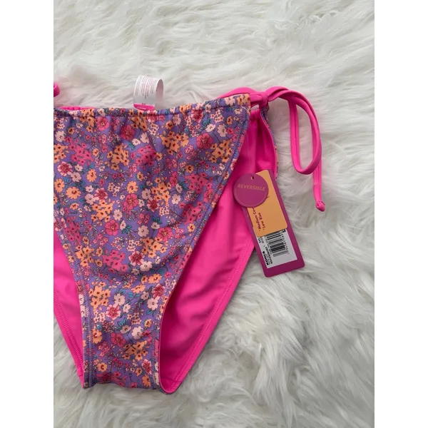 Ninety Nine Tunnel Tie Reversible Hipster Swim Bottoms Size Large - Image 6