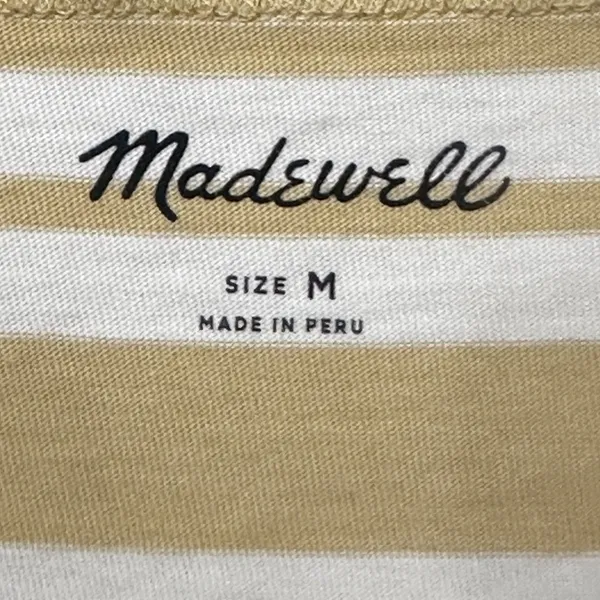 Madewell Allday Stripe Crewneck T-Shirt Autumn Gold Women's Size Medium - Image 8