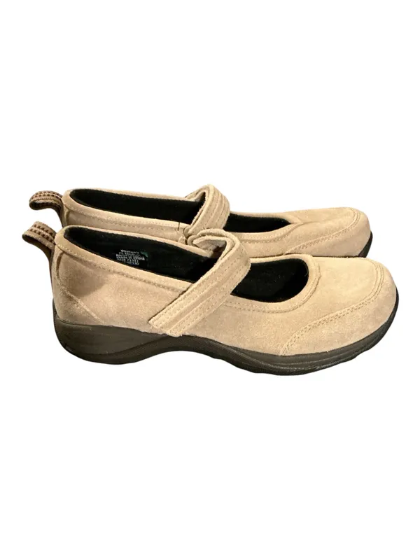 LL Bean Women’s Size 7.5 M Beige Suede Mary Jane Comfort Walking Shoes (Item 278614) - Image 3